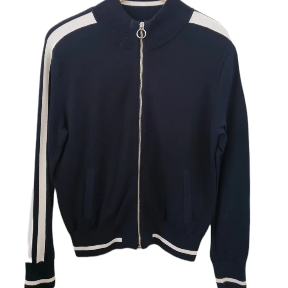 Banana Republic navy track  Jacket Zip Up Knit Jogger Activewear Preppy sz XS